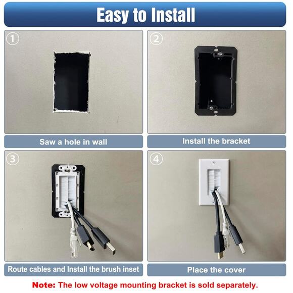 VCE In-Wall Hidden Cable Management 2pc NEW - Picture 5 of 7